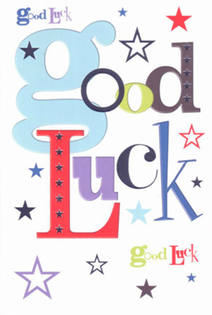 Infused with the lively energy characteristic of North Kensington, this good luck card dazzles with its array of vibrant typography and enchanting stars. Each letter pops-a wide, pastel blue curve here, a slender black stem there, bold bursts of deep red intertwined with playful greens and purples-mirroring the eclectic mix of cultures along Golborne Road. Scattered across the spotless white surface, stars in navy, lilac, and sunny lime evoke the festive spirit of a summer's day at Avondale Park, their joyful pattern conjuring laughter and applause from friends gathered at local cafes. Generous white space allows each hue to breathe, while the overall layout strikes a celebratory, modern note that feels instantly uplifting. The card's smooth texture invites touch, its sturdy quality reminiscent of a thoughtfully tied ribbon on a hand-delivered bouquet from Flower Delivery North Kensington. It is much more than a casual message: it's an object of encouragement, brimming with hope, friendship, and local pride, ready to accompany someone into exciting new territory beyond the familiar corners of North Kensington.